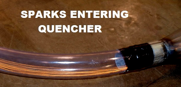 Sparks entering Quencher spark arrestor