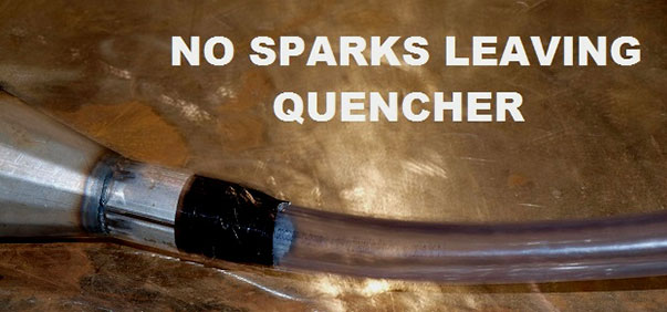 No Sparks Leaving Quencher spark arrestor